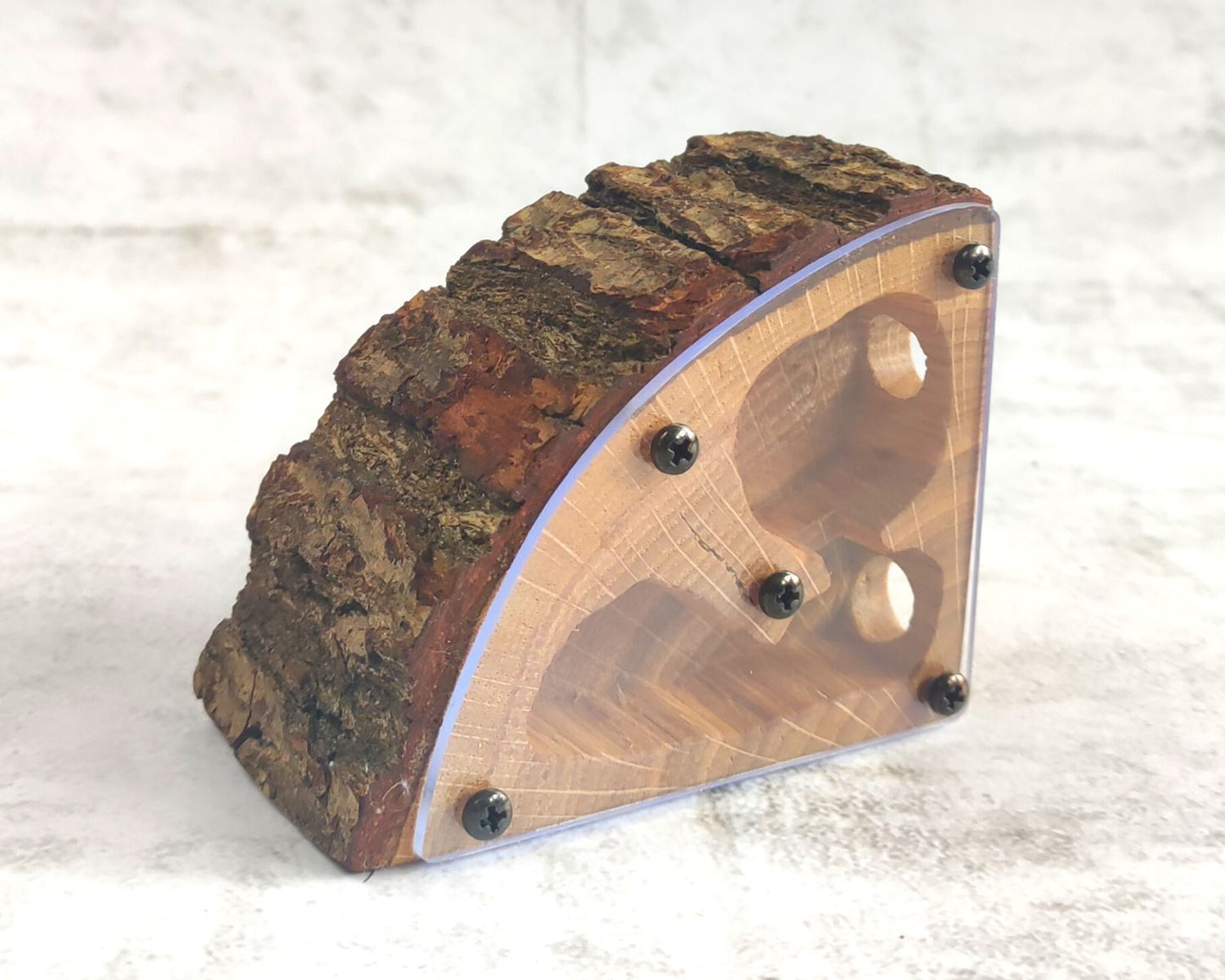 Hormiguero de madera cuarto de círculo 7 x 7cm